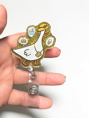 NWT Silly Goose Badge Reel Funny Nurse Teacher ID Holder